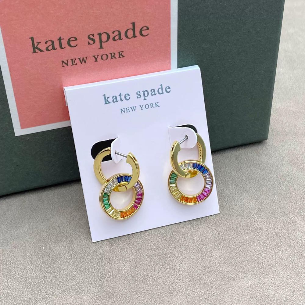 kate spade Geometric Hoop Earrings Colorful CZ